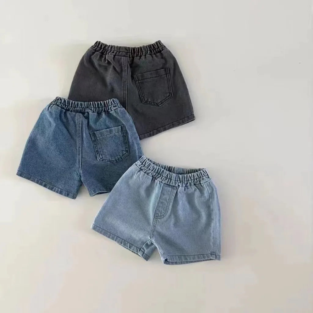 Summer New Baby Denim Shorts Solid Boys Girls Short Jeans Toddler Pocket Pants Infant Shorts Solid Children Clothes