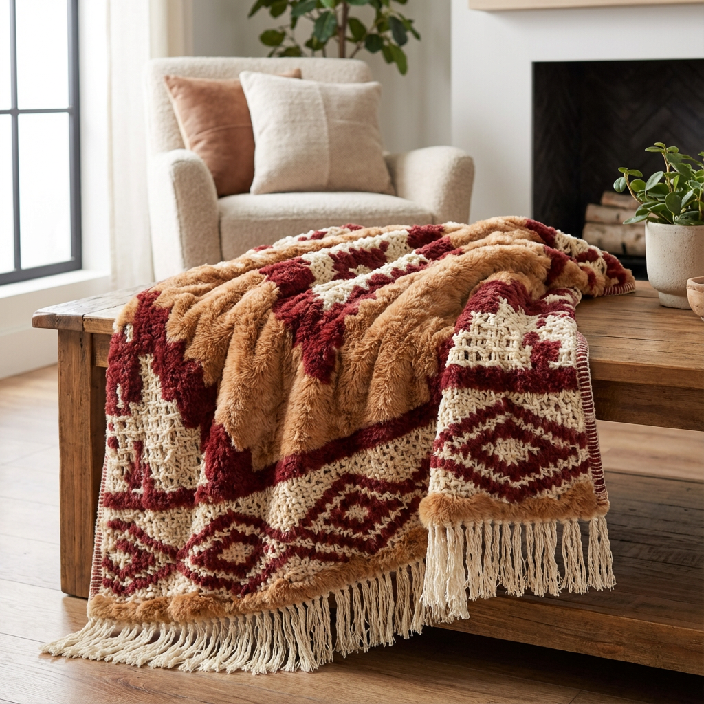 Rustic Southwestern Pattern Throw Blanket