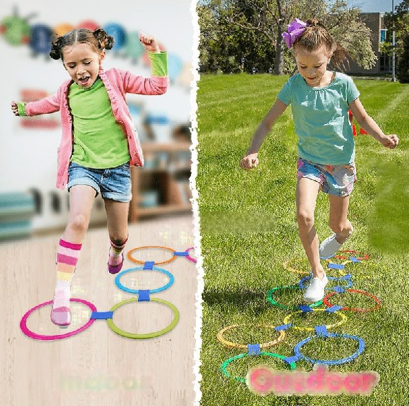 Rainbow Hopscotch Ring Set