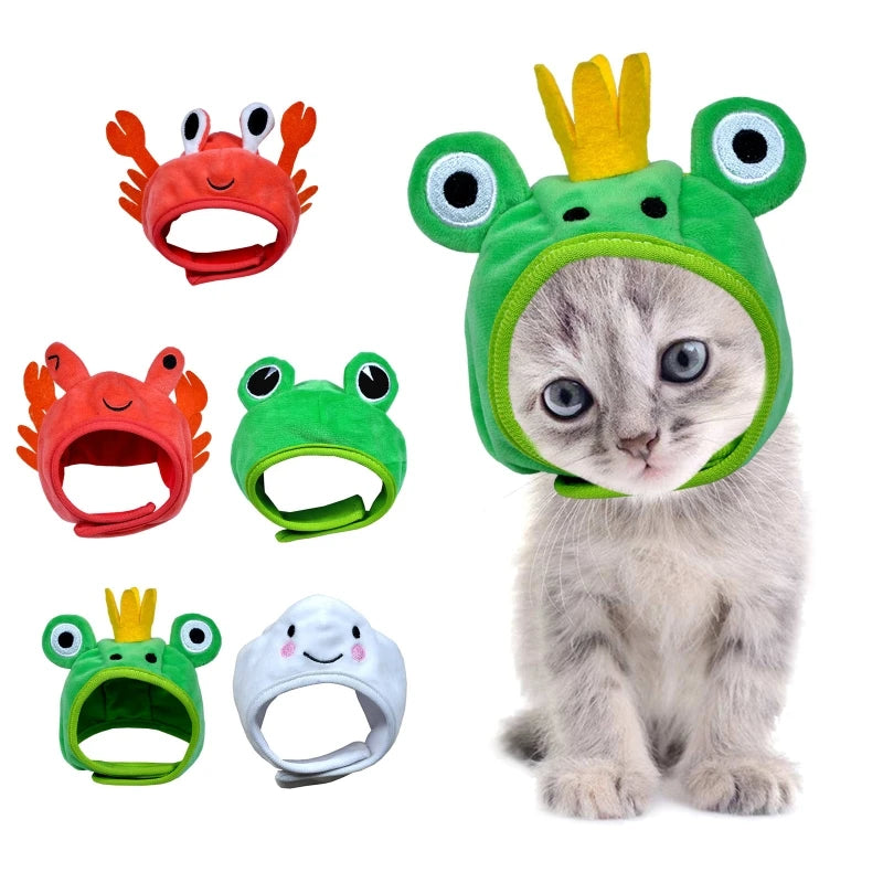 Pet Plush Hat Cute Cartoon Frog Lobster Crab Cloud Shape Soft Comfortable Costume Accessories Safe Materials