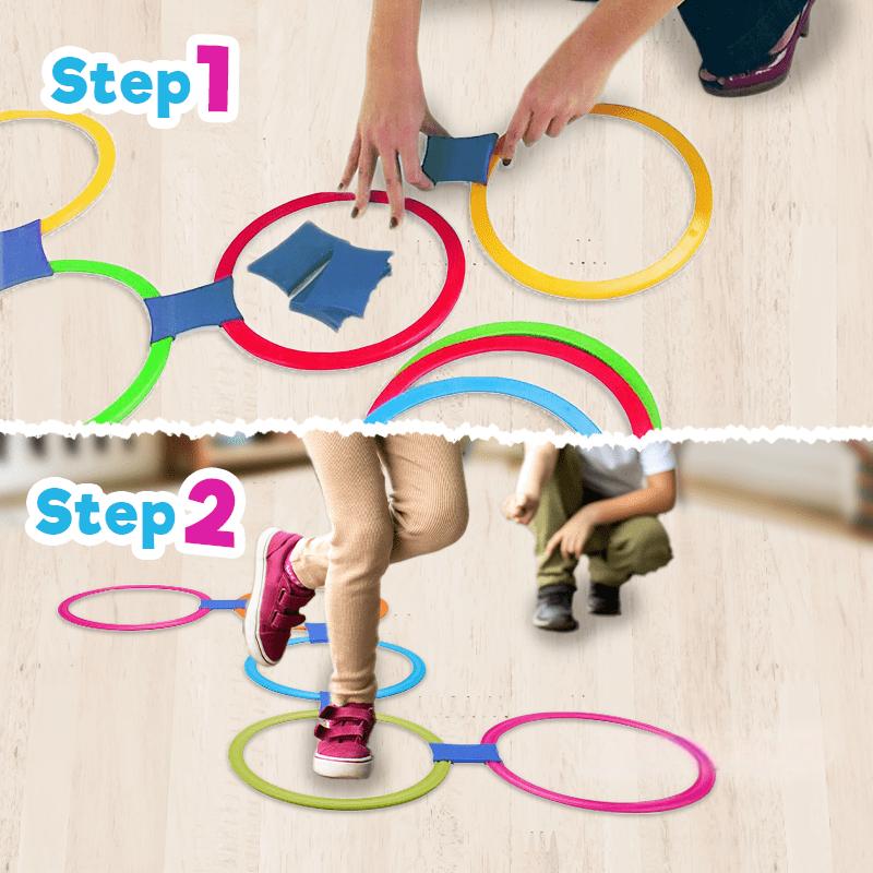 Rainbow Hopscotch Ring Set