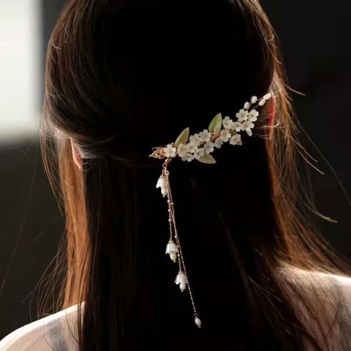 Chinese Hair Pins and Side Clips Flower Hairpins Retro Headpieces for Women Girls Fairy Tassel Hanfu Dress Hair Accessories