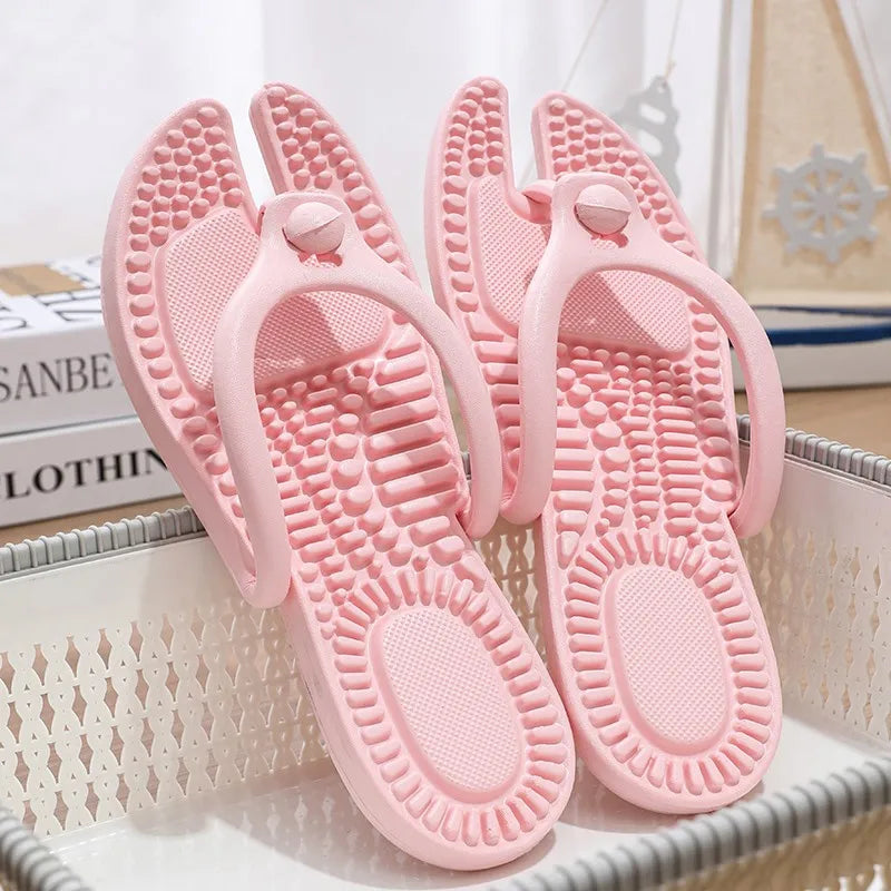 Men And women Cloud Slippers 39 Eva Foldable Travel Hotel Massage Flip Flops Summer Shose Happy Flops Bathroom Shoes Dames 2024