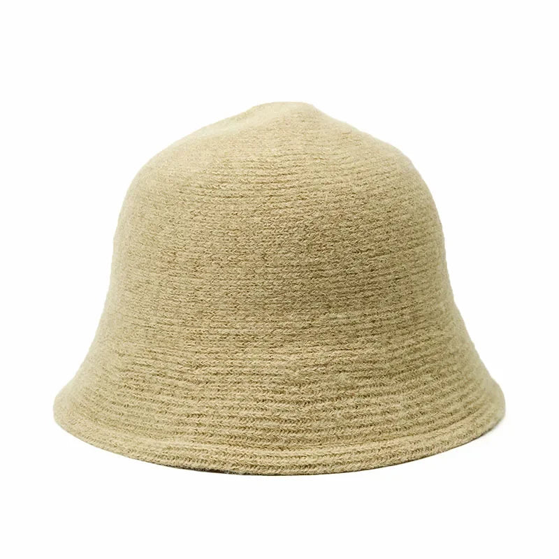 MAXSITI U Solid Keep warm Wool Bucket Hat for Women Autumn and Winter Fisherman Hat  Vintage Knitting Basin caps for ladies