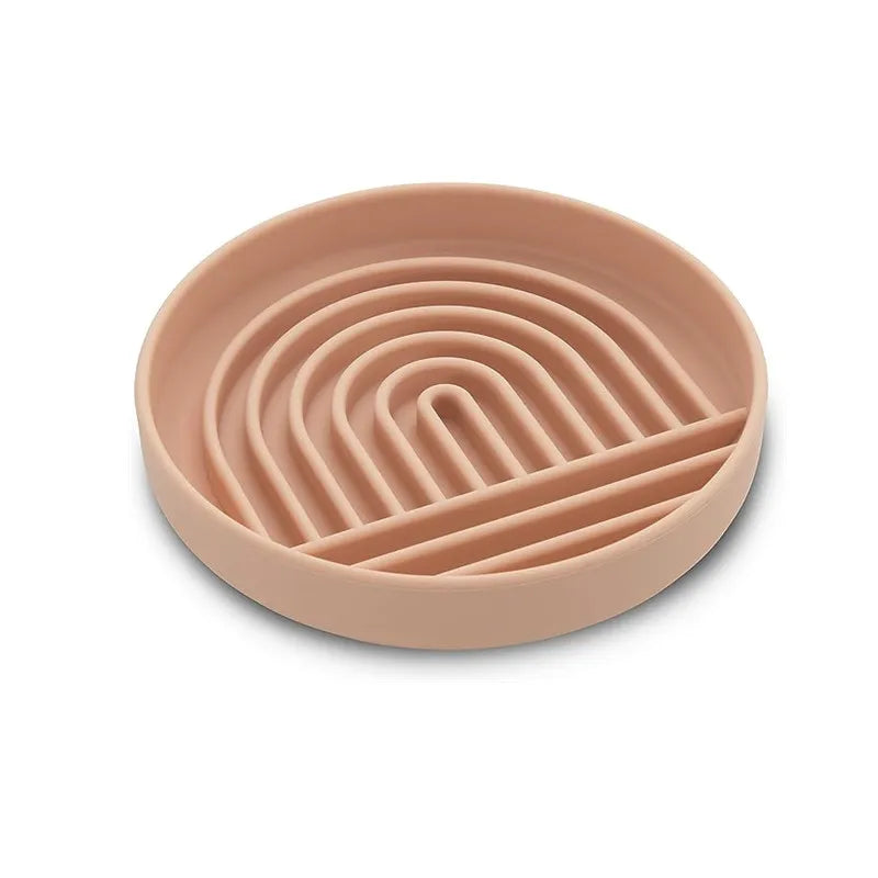 Pet supplies Slow Food  Bowl Cat Anti-Knockover Anti-Slip Food Bowl Puppy Anti-choking Silicone Toy Food Plate