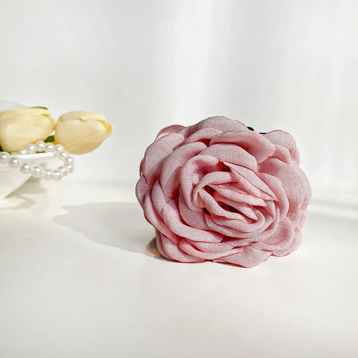 Muweordy Big Rose Flower Hair Claw Handmade Fabric Flowers Grab Hair Clip Ins Hot Shark Clip Fashion Hair Accessories for Women