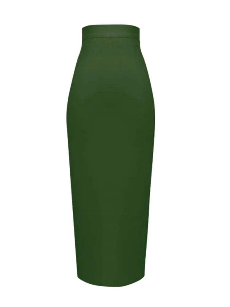 New Fashion 13 ColorsKnee Length Bandage Skirt Women Elastic Summer Pencil Skirts
