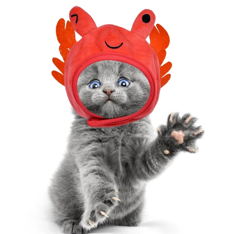 Pet Plush Hat Cute Cartoon Frog Lobster Crab Cloud Shape Soft Comfortable Costume Accessories Safe Materials