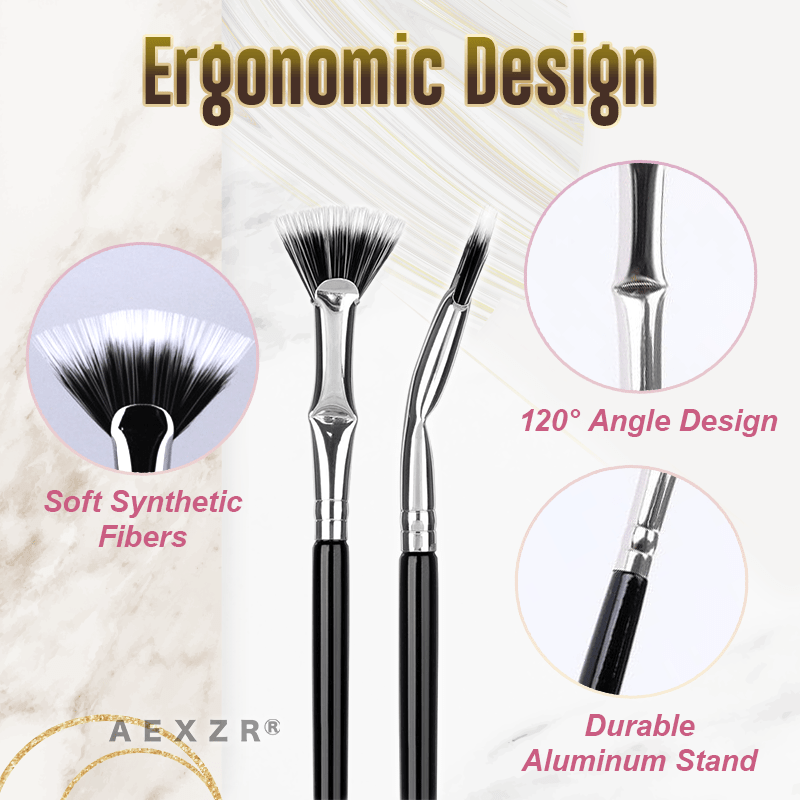 Aexzr® Lash-Lift Mascara Fan Brush and Folded Eyeliner Brush