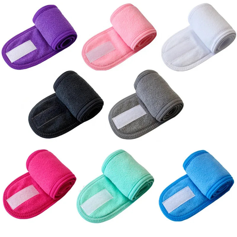 Women Headband Adjustable Wide Hairband Yoga Spa Bath Shower Makeup Wash Face Cosmetic Headband For Ladies Make Up Accessories