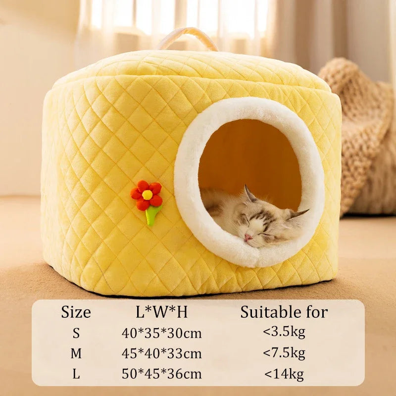 New Winter Pet House Dog Soft Nest Kennel Cozy Sleeping Warm Cave Cat Dog Kitty Basket Cats Bed For Small Medium Dogs Cats