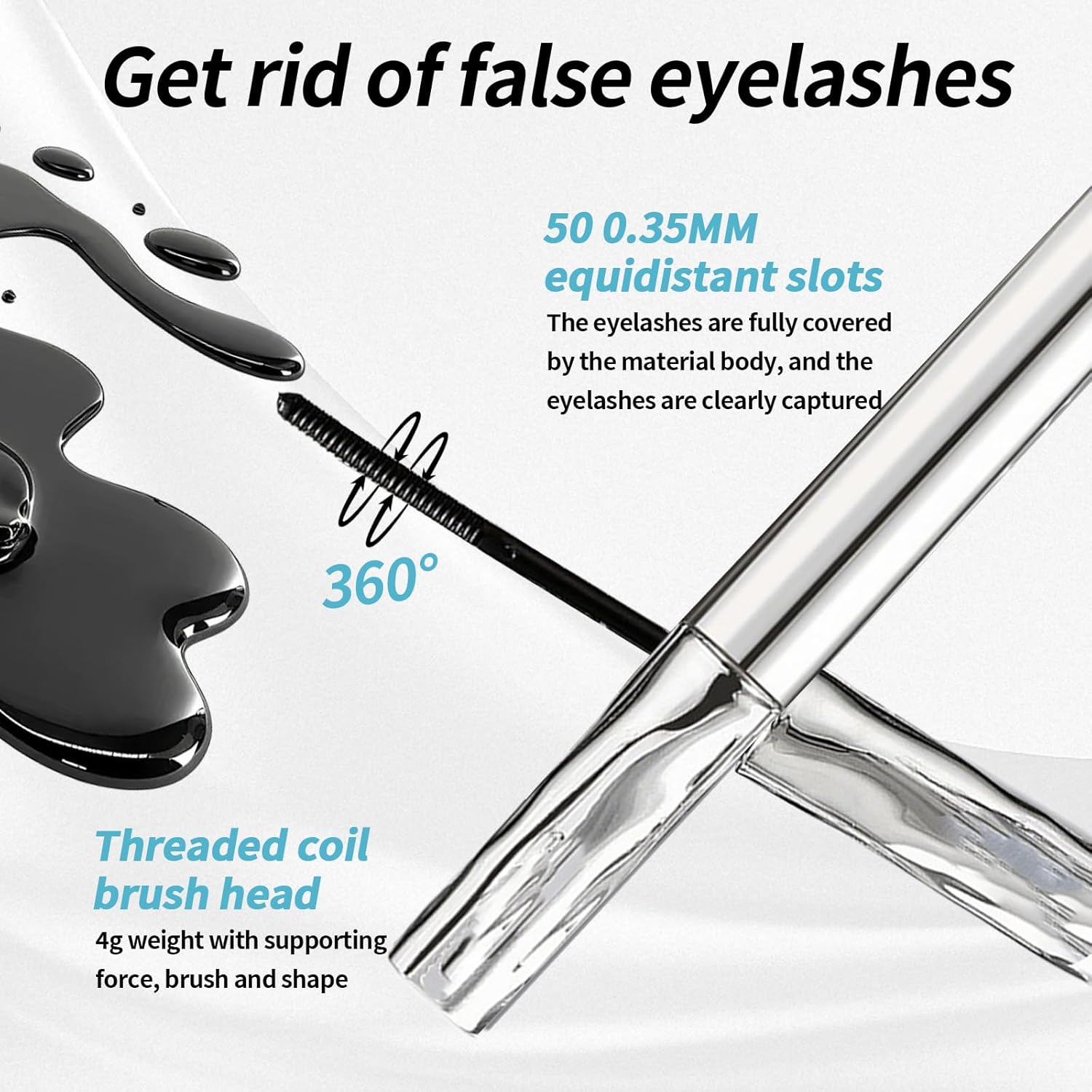 Facelove Iron Eye Mascara ab 50 Jahre, 2026 Waschbare Metal Wand Mascara, Schwarz Wasserfeste Wimperntusche 3D Super Curling, Long-Lasting Volumizing