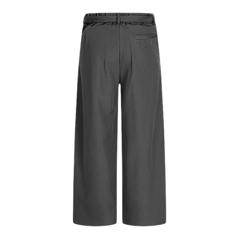 Belted wide leg trouser with elastic back