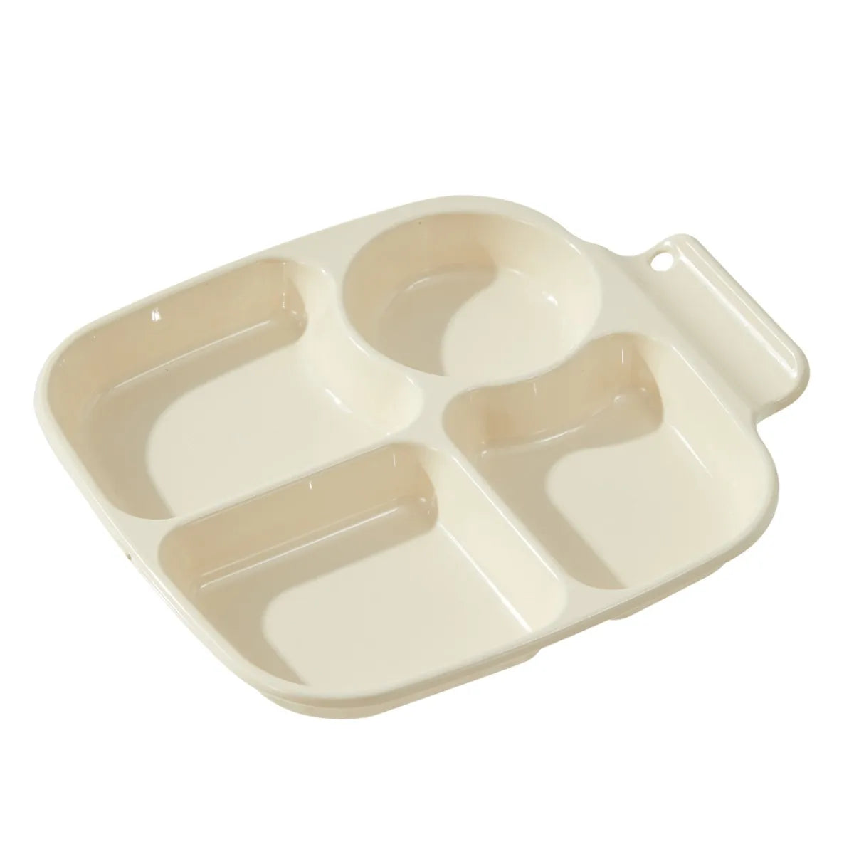 4-Compartment Cute Children Food Plate Dishes Reusable Plastic Snack Dessert Salad Plate Fruit Tray Tableware Dishwasher Safe