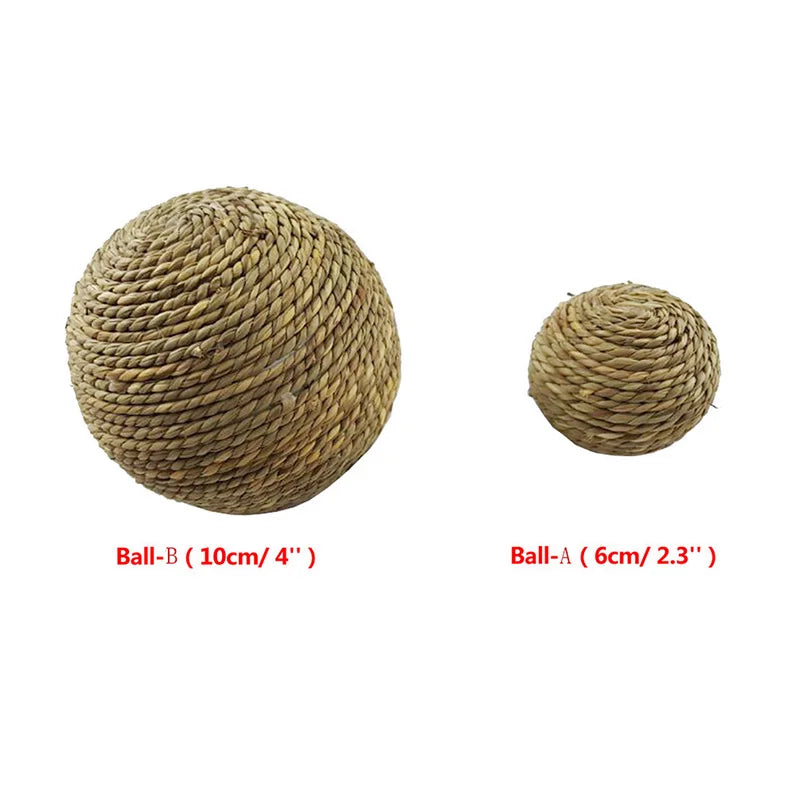 6/10cm Pet Chew Toy Natural Grass Ball For Rabbit Hamster Guinea Pig For Tooth Cleaning Supplies Small Pet Toys Rabbit Products