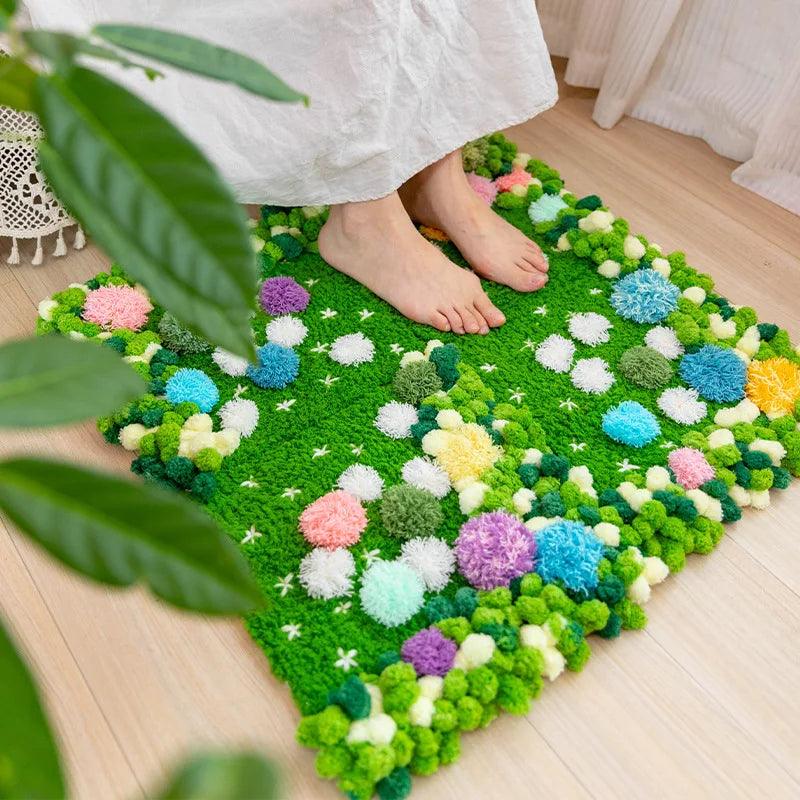 DIY Knitting Manual Moss Carpet Rug Material Package Handmade Green Environmentally Friendly