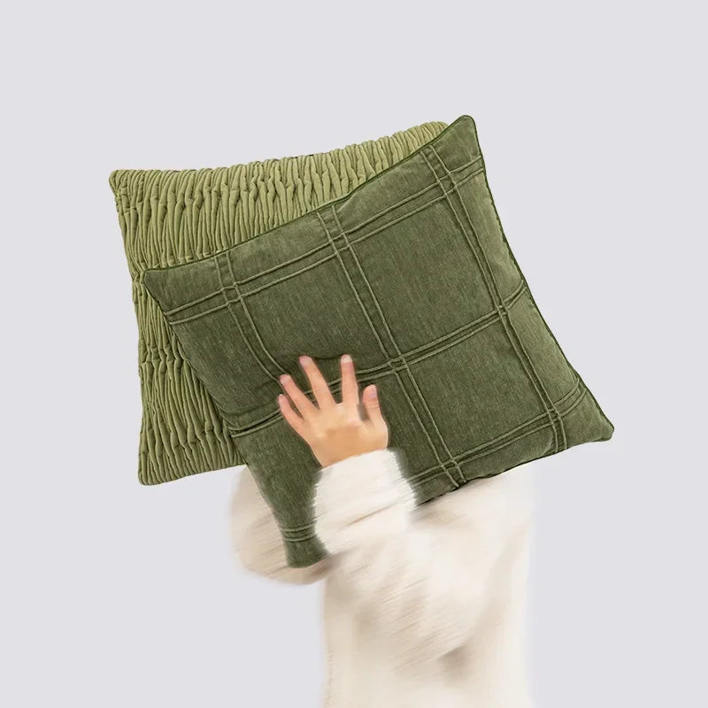 Nordic Green Light Luxury Pillow Cover Decorative Modern Minimalism Pillow Cases Home Living Room Sofa  Bedhead Cushion Covers