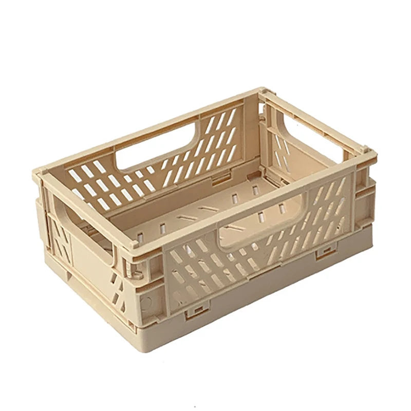 Folding Storage Baskets Sundries Organizer Collapsible Case Desktop Stationery Snacks Comestics Storage Foldable Container Box