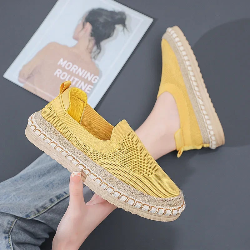 Womens Flat Slip on Canvas Summer Strap Loafers 2024 Ladies Casual Comfort Shoes Female Sneakers for Women