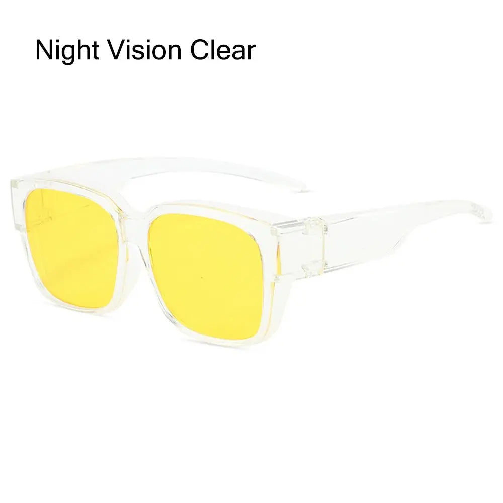 For Driving Riding That Can Be Worn over Other Glasses Wrap Around Square Shades Fit Over Glasses Sunglasses Polarized