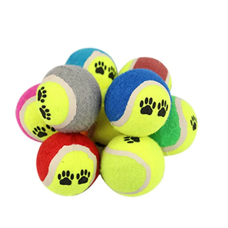 Dog Training Mini Micro Elastic Throwing Tennis Ball Cute Footprint Puppy Cat Chew Safe Balls Soft Small Pets Teething Toys