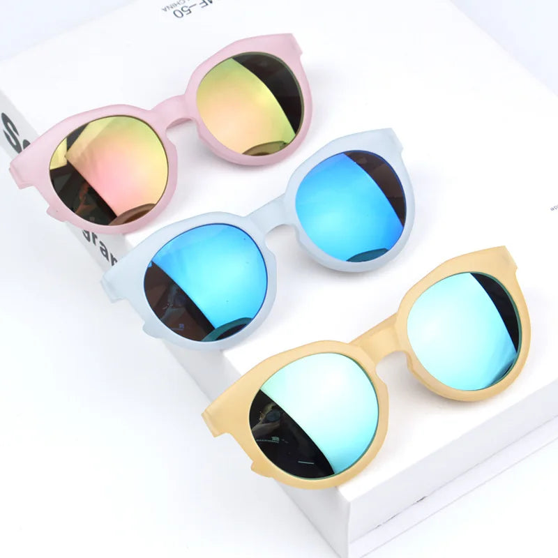 Fashion Round Frame Kids Sunglasses Candy Color Children's Sunglasses Anti-uv Baby Sun-shading Eyeglasses For Girl And Boy UV400