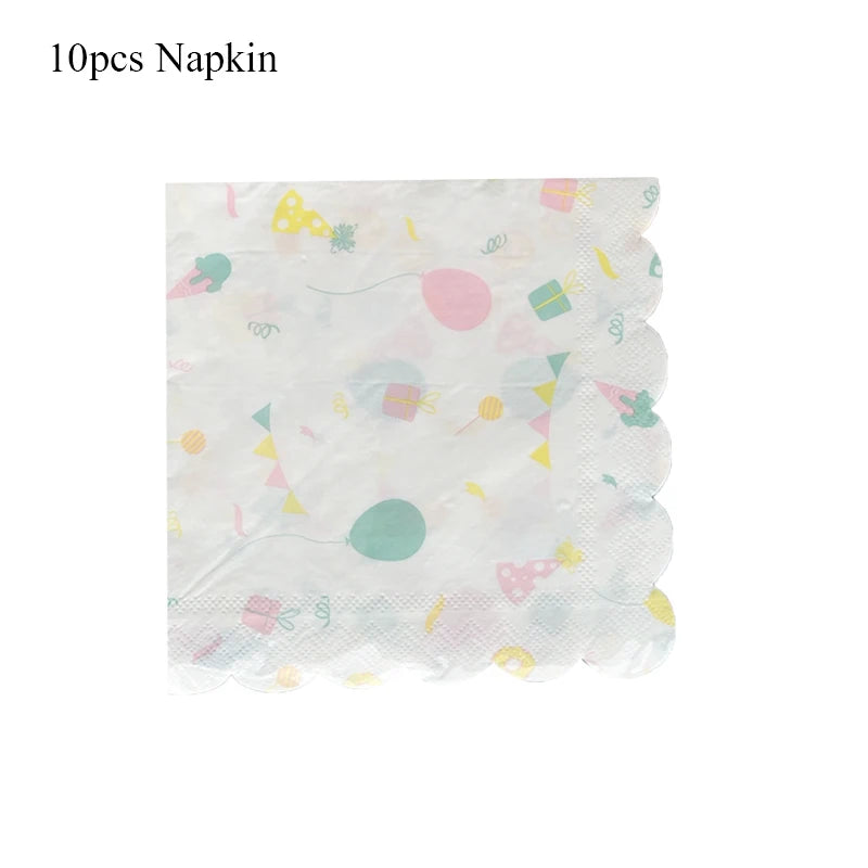 Cartoon Disposable Tableware Theme Party Paper Plate Kids Birthday Baby Shower Party Decorations Festival Tableware Supplies