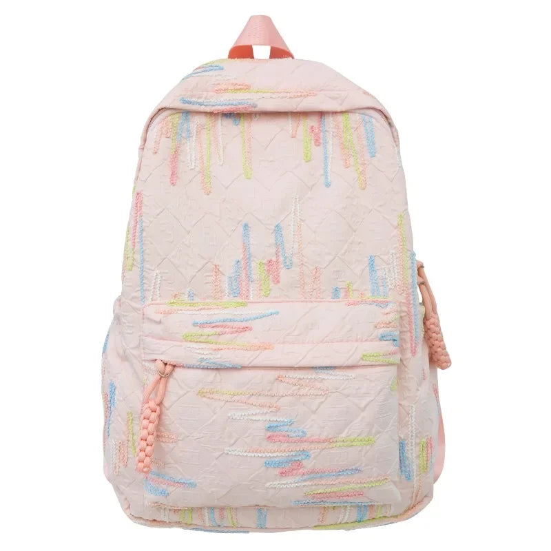 Nylon Zipper Large Capacity Women's Backpack 2025 Fashion New Versatile Style Trend Outdoors Student Schoolbag Bolso De Mujer