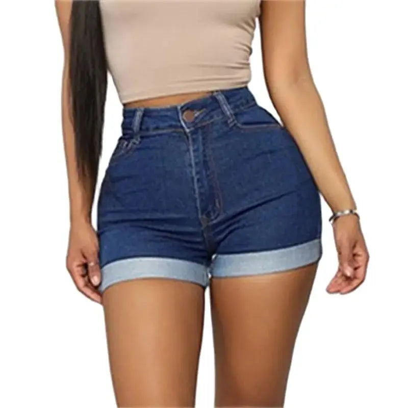 Summer Fashion Casual Commuter Denim Shorts Slim Hip Lift Stretch Three Quarter Pants Female Comfortable High Waist Breechcloth