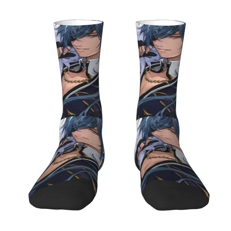 Tartaglia Childe Genshin Impact Men Women Crew Socks Unisex Fun 3D Print Anime Game Dress Socks