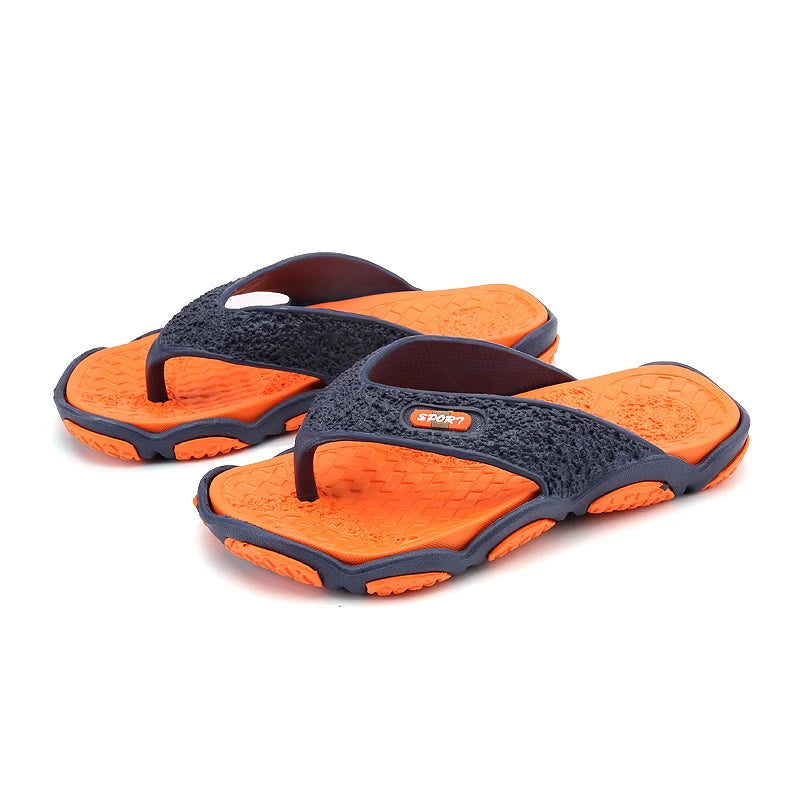 Trend Summer Men Slippers Flip Flops Beach Sandals Non-slip Casual Flat Shoes Slippers Indoor House Shoes for Men Outdoor Slides