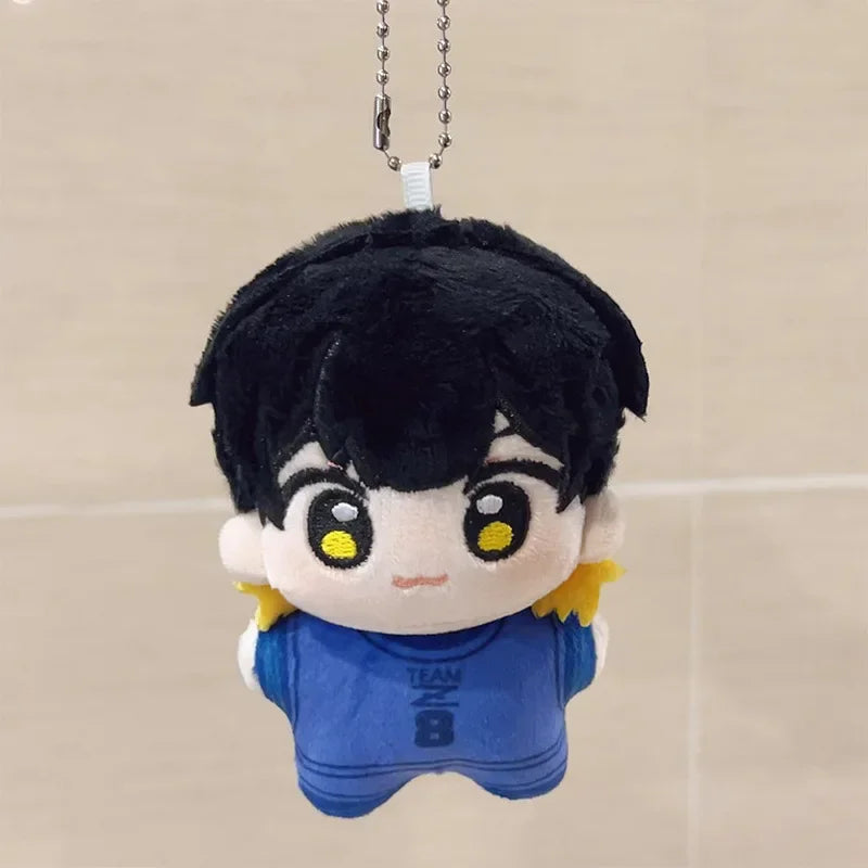 Isagi Bachira Plush Toy Keychain 10cm Blue Lock Anime Peripheral Backpack Pendant Cute Stuffed Doll Kids Gift Collection