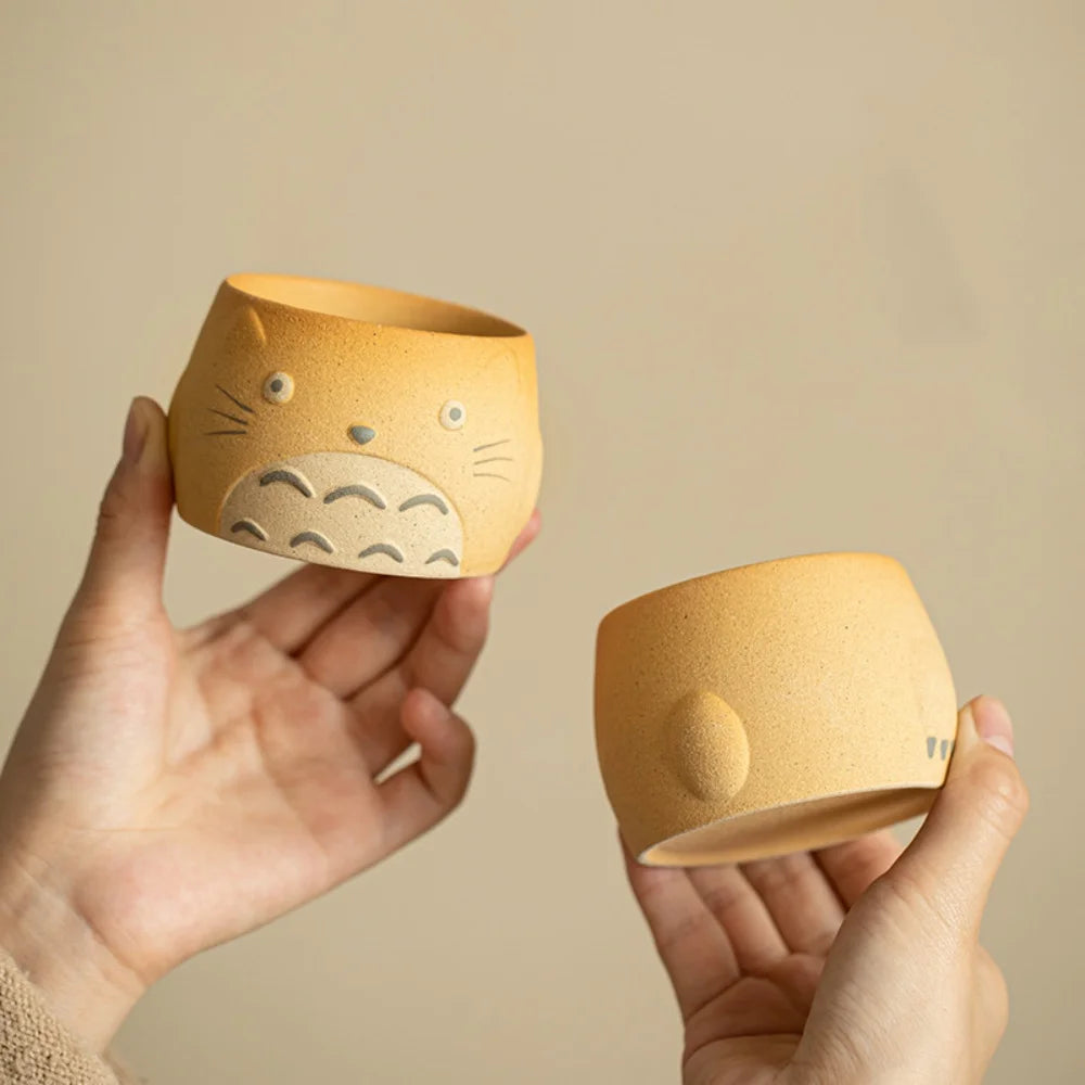 Cute Cartoon Cat Coffee Espresso Cup CeramicHousehold Rough Pottery Teacup 100ML