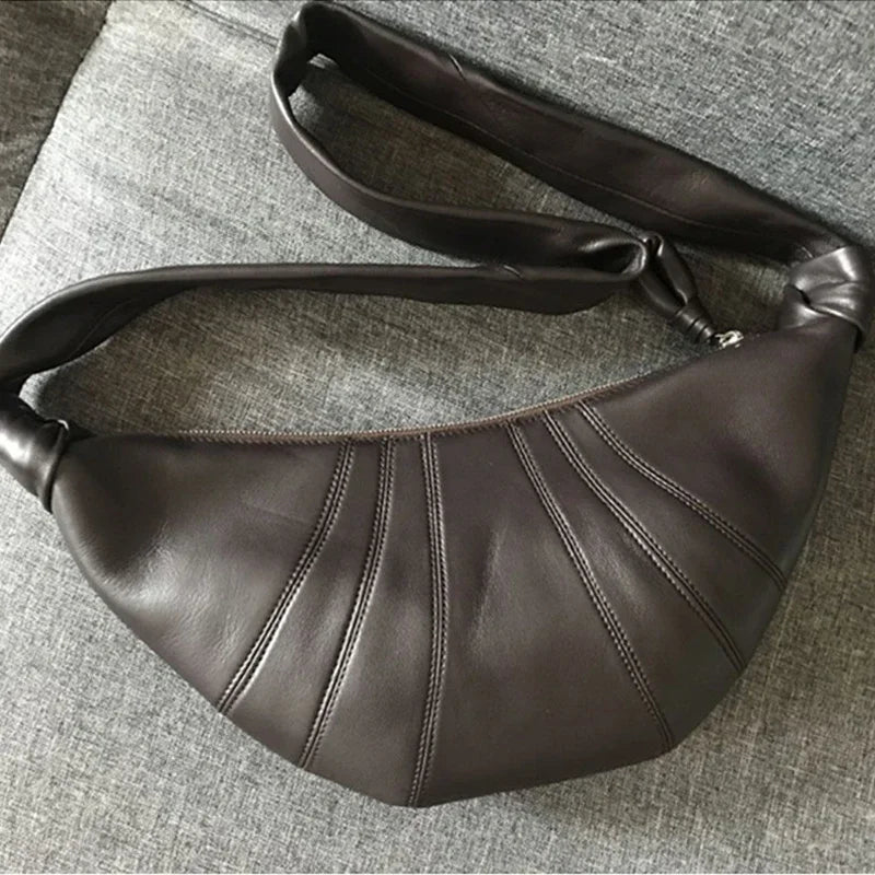 Dumpling Bag Large Capacity Sheepskin or Cowhide Split Leather Croissants Bags Fashion Diagonal Designer Popular Soft Chest Bags