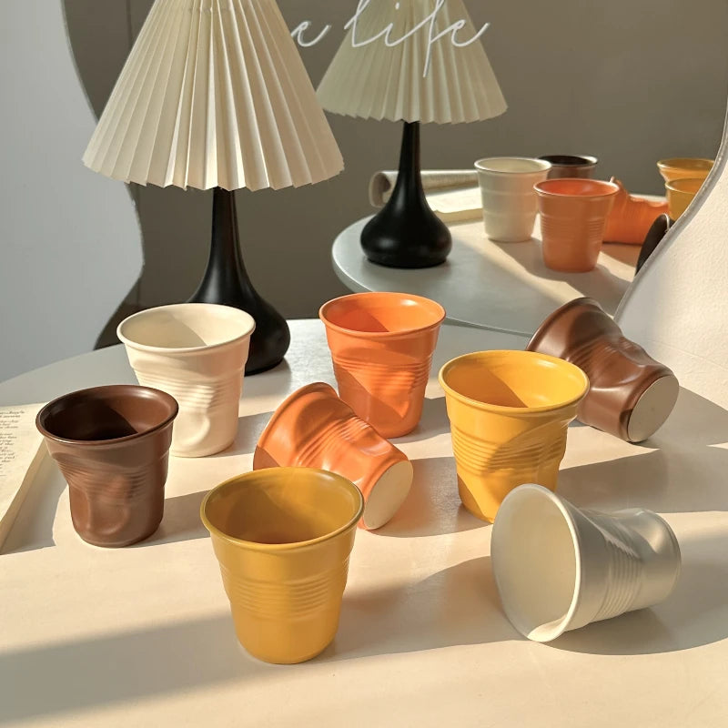 1PC  Dopamine Colored Coffee Cup High Aesthetic Ceramic Coffee Cup Home Office Water Cup
