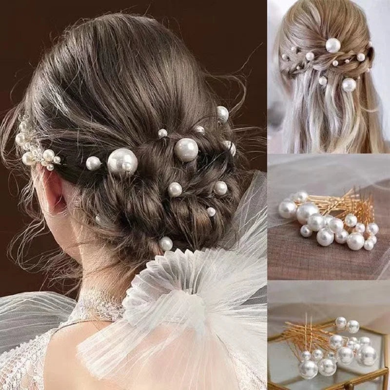 Pearl Flower Hairpin Side Comb Sets Wedding Hair Accessories Leaf Shaped Tiaras Bride Insert Hair Clip Jewelry Fashion Headwear