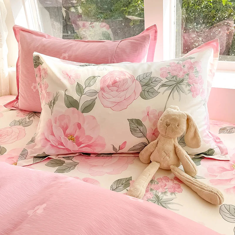 100% Cotton 48cm*74cm Pillowcase Beauty Floral Printing Pillow Case Cover For Bedroom