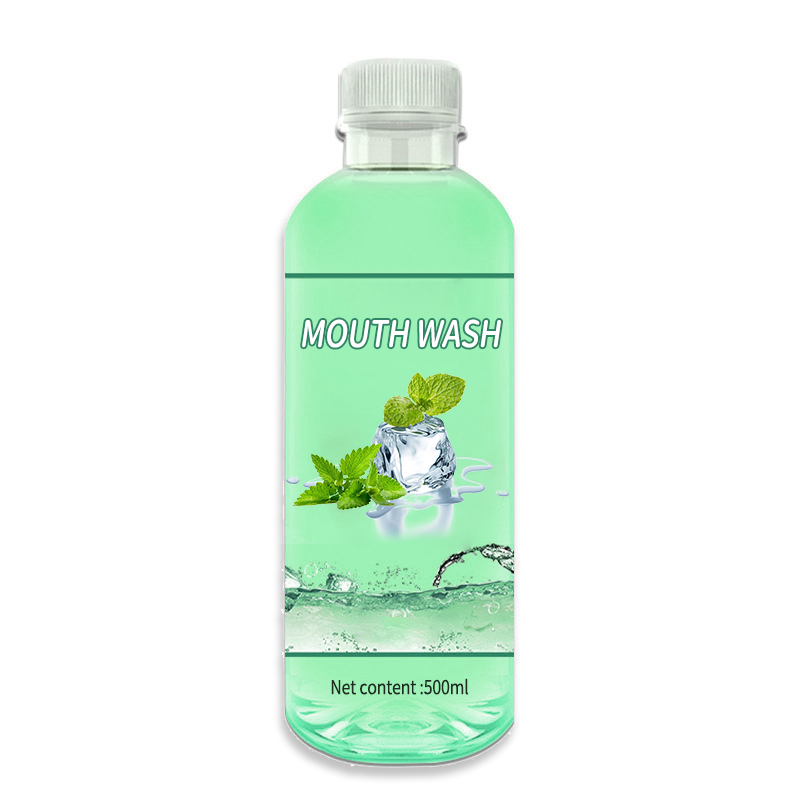 Large bottle of men and women antibacterial mint flavor mouthwash