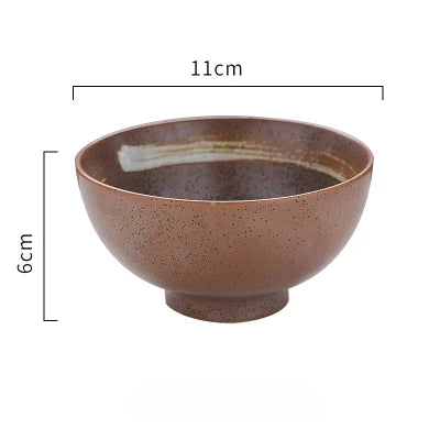 Japanese Classical Ceramic Bowls Tableware Kitchen Soup Noodle Rice Bowl Big Ramen Bowl  Spoon and Teacup