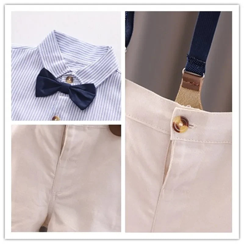 Boys Summer Suit Baby Boy Cotton Shirt Short Sleeve Shorts 2 Piece Set Children's Clothing 1-5 Years