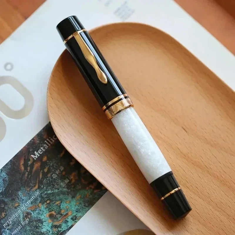 P139 Large Piston Fountain Pen No.6/8 EF/F/M Nib Retro Hard Rubber Ink Pen Luxury Office Stationery Business Writing Gift