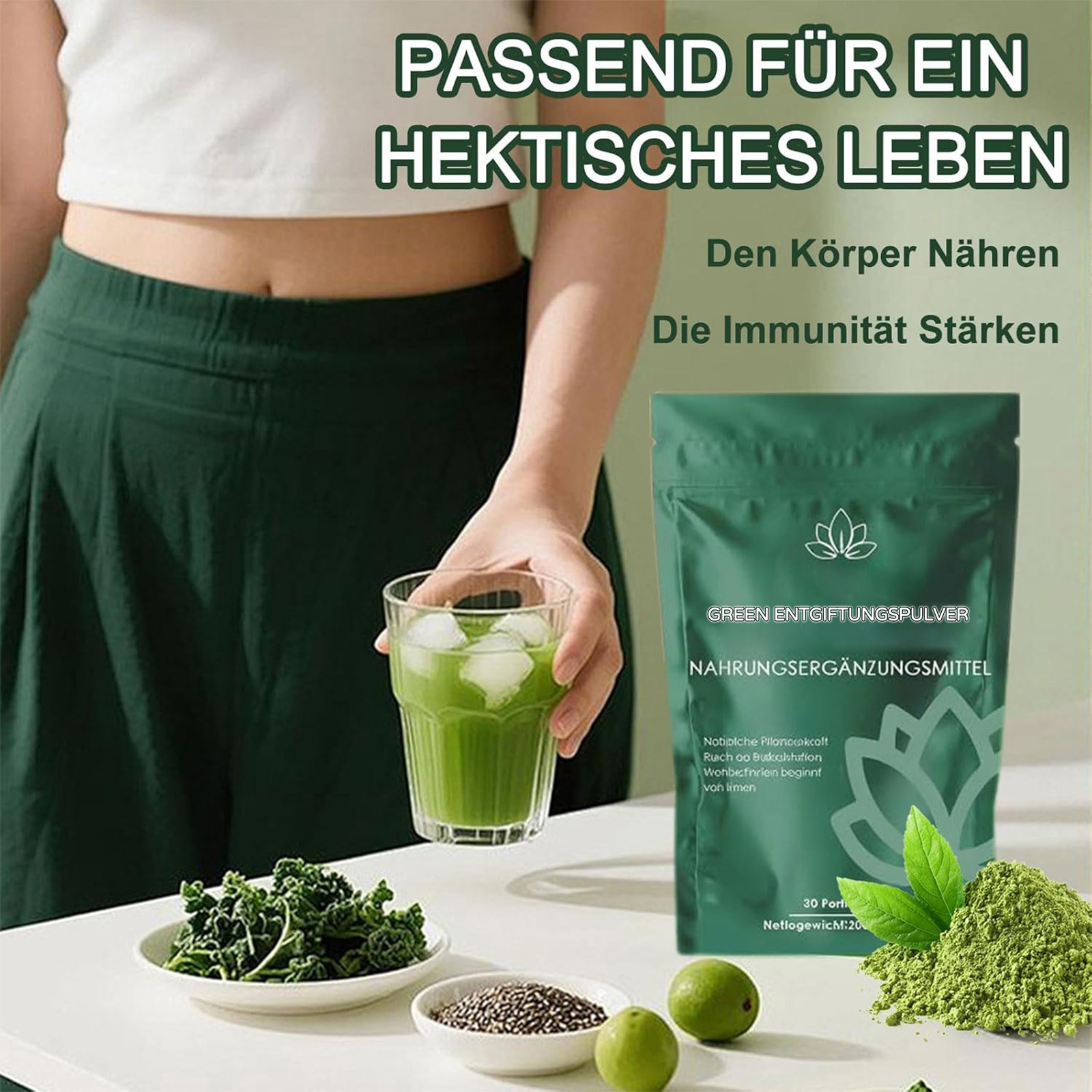 VITAFANT GREEN HELFERS 2Pack Grüne Entgiftungspulver, 2026 Neu Grüner Pulver, Helfer pulver, Natürliche Pulverformel mit Fruits and vegetables such as matcha and blueberries 200g