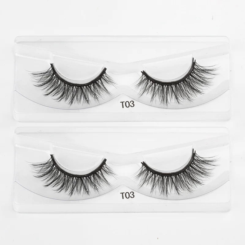 Magnetic Eyelashes Set 1/2/3 Pairs Natural Long False Eyelashes Soft Mink Lashes Waterproof Liquid Eyeliner Tweezer Makeup Tools