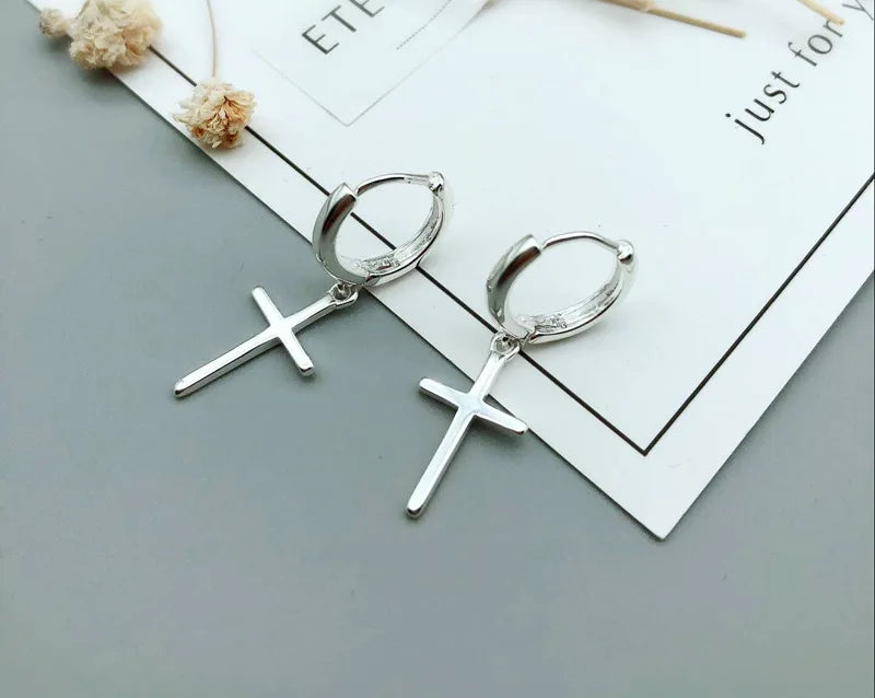 New Arrival 925 Sterling Silver Earrings Cross Stud Earrings For Women Birthday Gift  Earings Fashion Jewelry