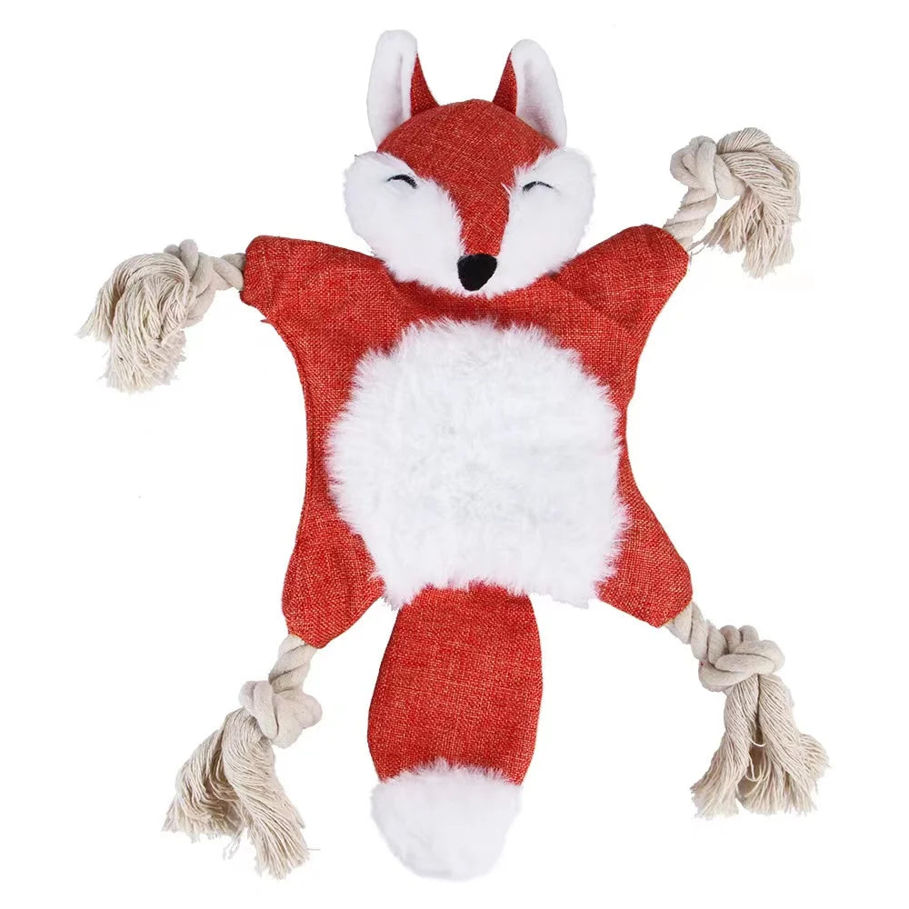 Pet Toys Plush Soundmaking Dog Supplies Durable and Bite Resistant Fox and Squirrel Pet Toys