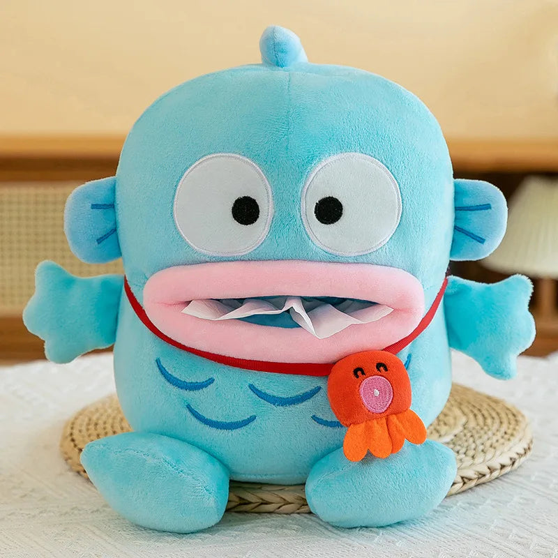Hangyodon Creative Cartoon Plush Doll Tissue Box Napkin Holder Container Wet Tissue Paper Case Home Car Paper Storage Box