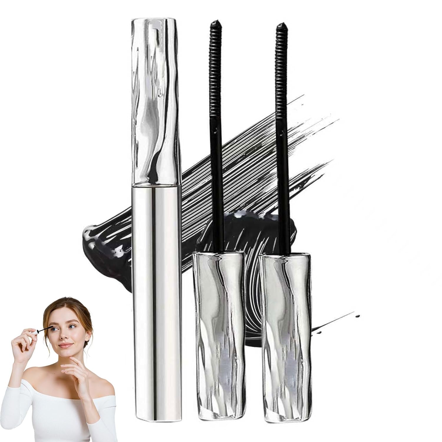 Facelove Iron Eye Mascara ab 50 Jahre, 2026 Waschbare Metal Wand Mascara, Schwarz Wasserfeste Wimperntusche 3D Super Curling, Long-Lasting Volumizing