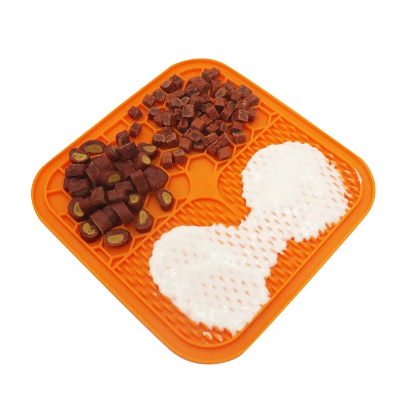 Mat for Pet Dogs Cats Slow Food Bowls Feeding Food Bowl Lick Pad Slow Feeders Puppy Bathing Distraction Pads Silicone Dispenser