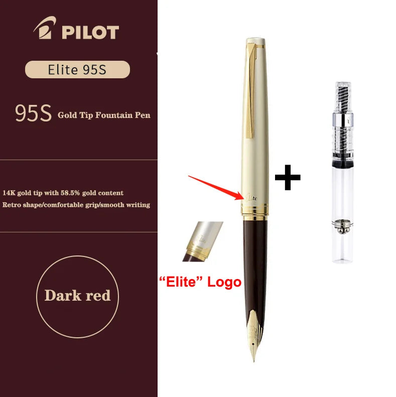 New Japan PILOT Fountain Pen 14K Gold Tip 95s Elite 95th Anniversary Engraved Pocket Design Portable Gold Pen High-end Stationer