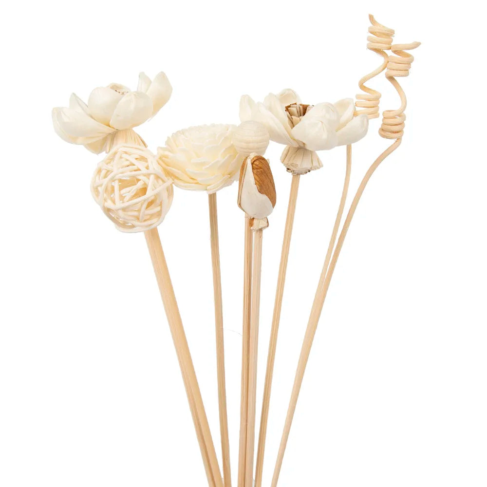 8PCS Artificial Lotus Flower Rattan Reed Fragrance Aroma Diffuser Refill Stick Diy Floral Home Decor Crafts